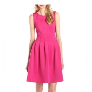 Calvin Klein Hot Pink Pleated Barbie Core Fit & Flare Sleeveless Dress‎ Size 4